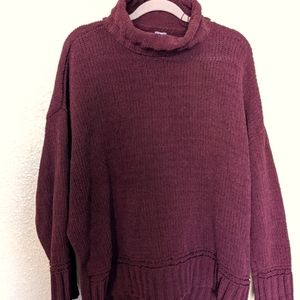 AERIE MAROON KNITTED TURTLENECK